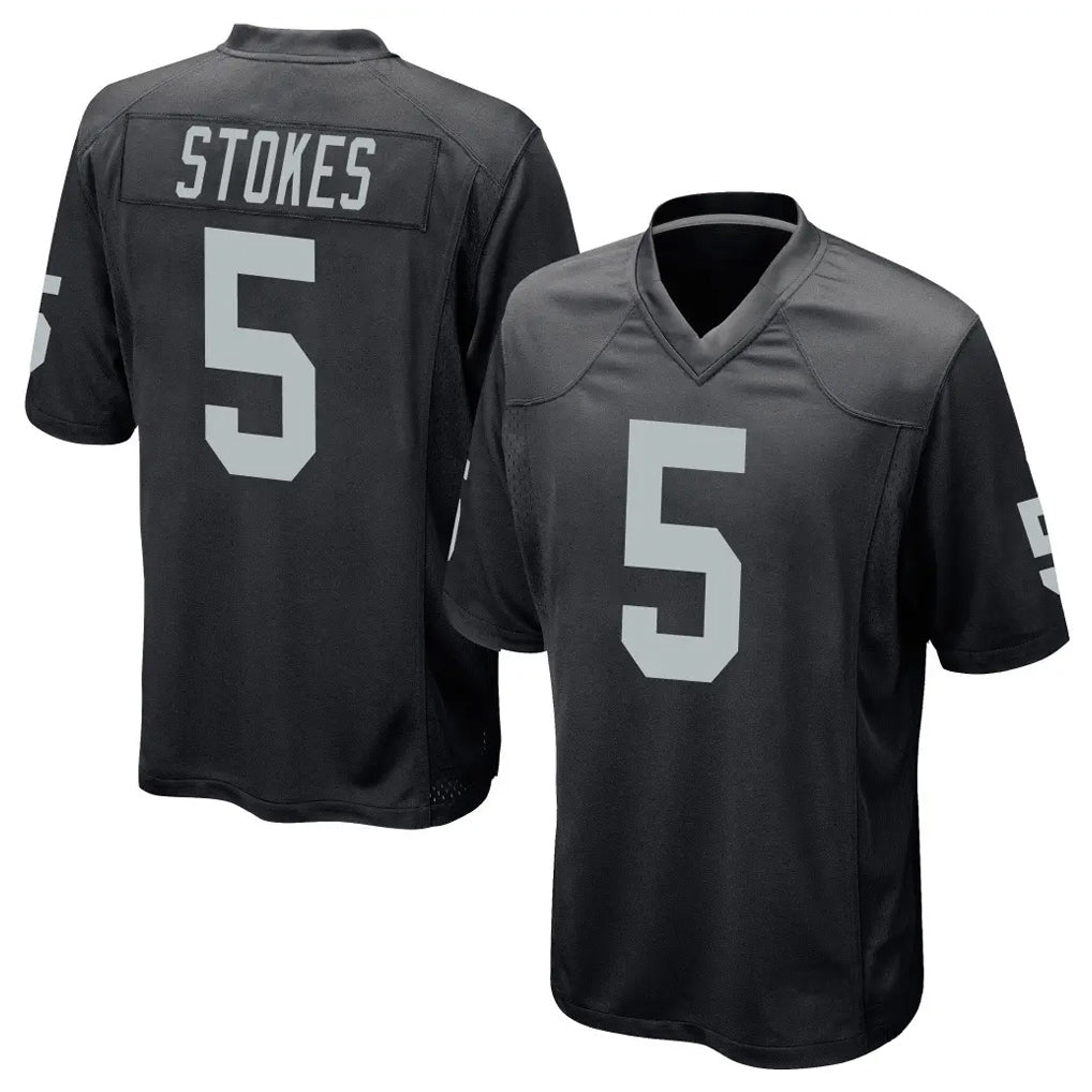 Yuxns LV.Raiders #5 Eric Stokes Player Black Home Game Stitched Jerseys