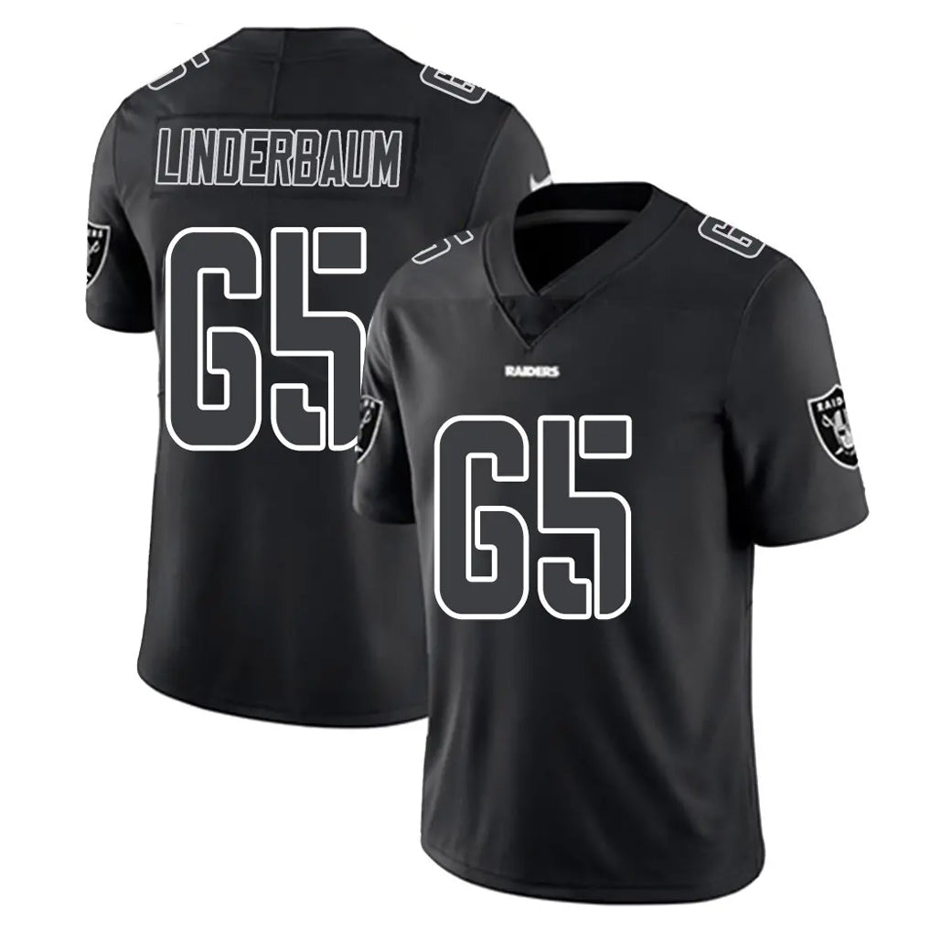 Yuxns LV.Raiders #65 Tyler Linderbaum Player Black Limited Black Impact Home Game Stitched Jerseys