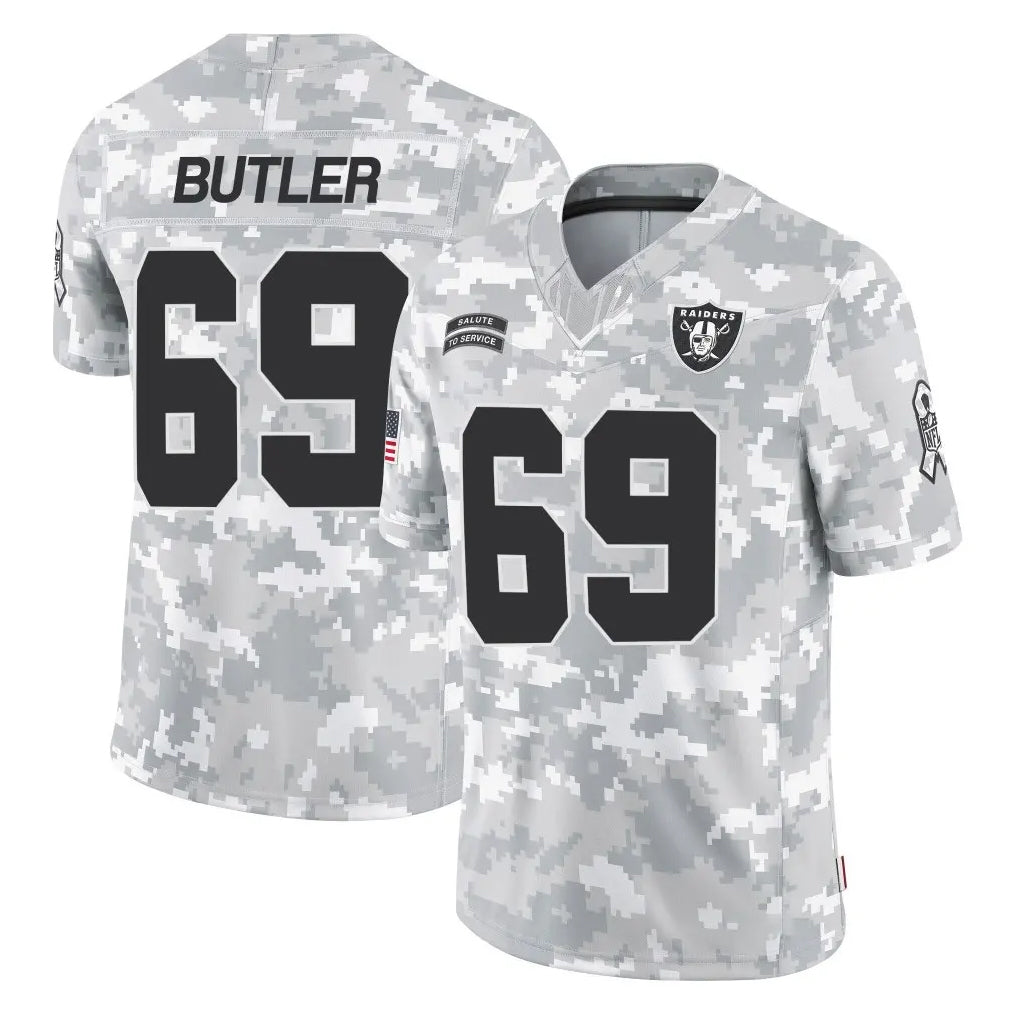 Yuxns LV.Raiders #69 Adam Butler Player Arctic Camo Salute To Service Limited Game Stitched Jerseys