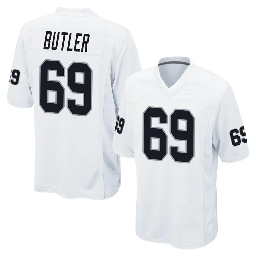Yuxns LV.Raiders #69 Adam Butler Player White Home Game Stitched Jerseys