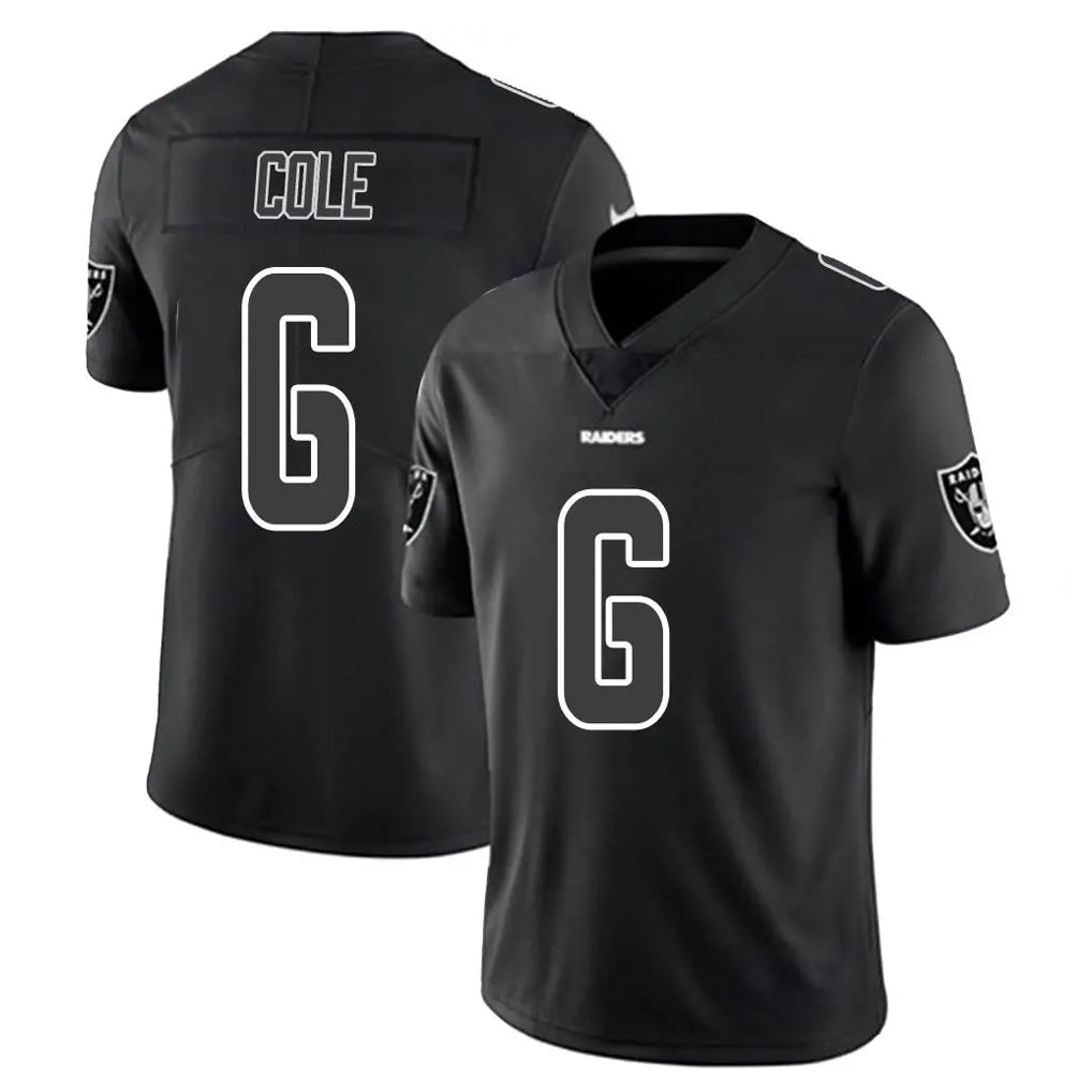 Yuxns LV.Raiders #6 A.J. Cole Player Black Limited Black Impact Home Game Stitched Jerseys