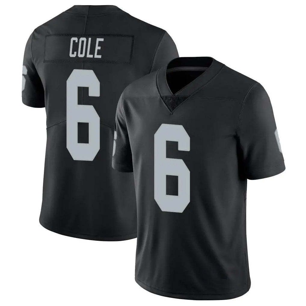 Yuxns LV.Raiders #6 A.J. Cole Player Black Limited Vapor Untouchable Home Game Stitched Jerseys