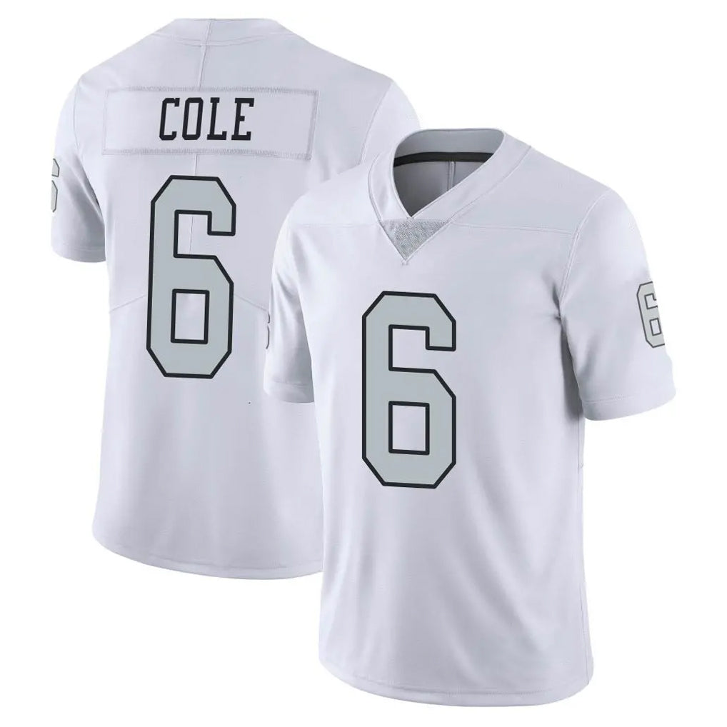 Yuxns LV.Raiders #6 A.J. Cole Player White Limited Color Rush Home Game Stitched Jerseys