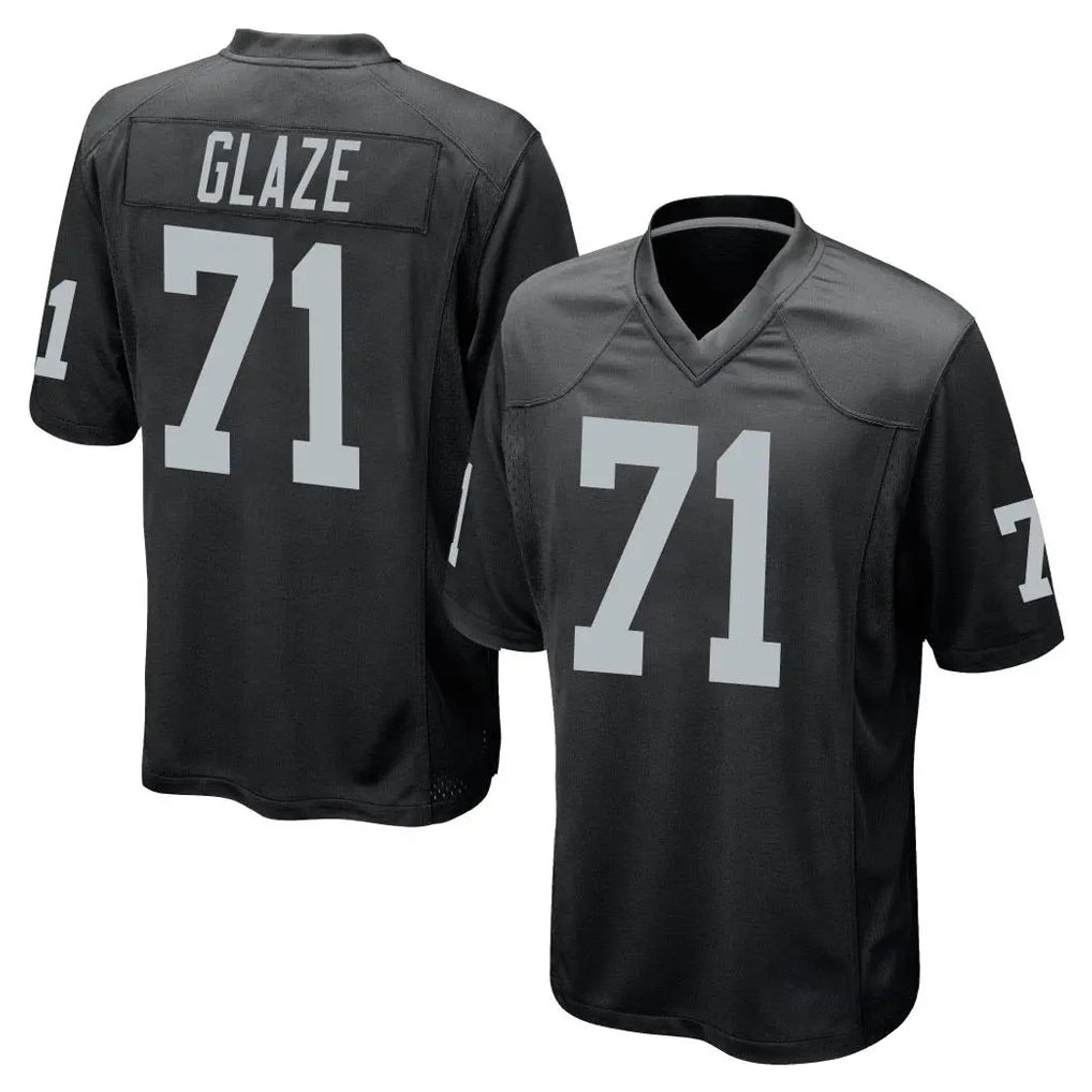 Yuxns LV.Raiders #71 DJ Glaze Player Black Home Game Stitched Jerseys