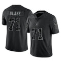 Yuxns LV.Raiders #71 DJ Glaze Player Black Reflective Limited Game Stitched Jerseys