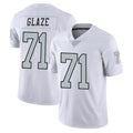 Yuxns LV.Raiders #71 DJ Glaze Player White Limited Color Rush Home Game Stitched Jerseys