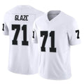 Yuxns LV.Raiders #71 DJ Glaze Player White Limited Vapor F.U.S.E. Home Game Stitched Jerseys