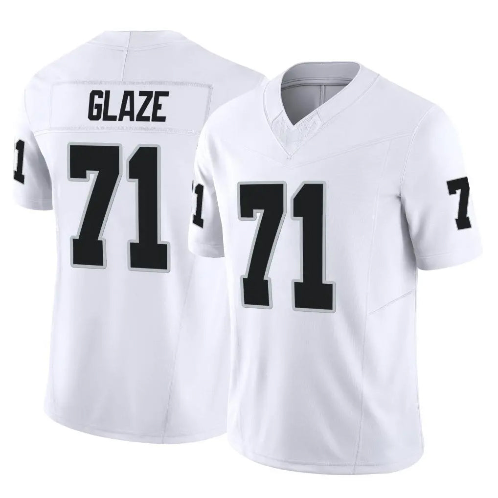 Yuxns LV.Raiders #71 DJ Glaze Player White Limited Vapor F.U.S.E. Home Game Stitched Jerseys