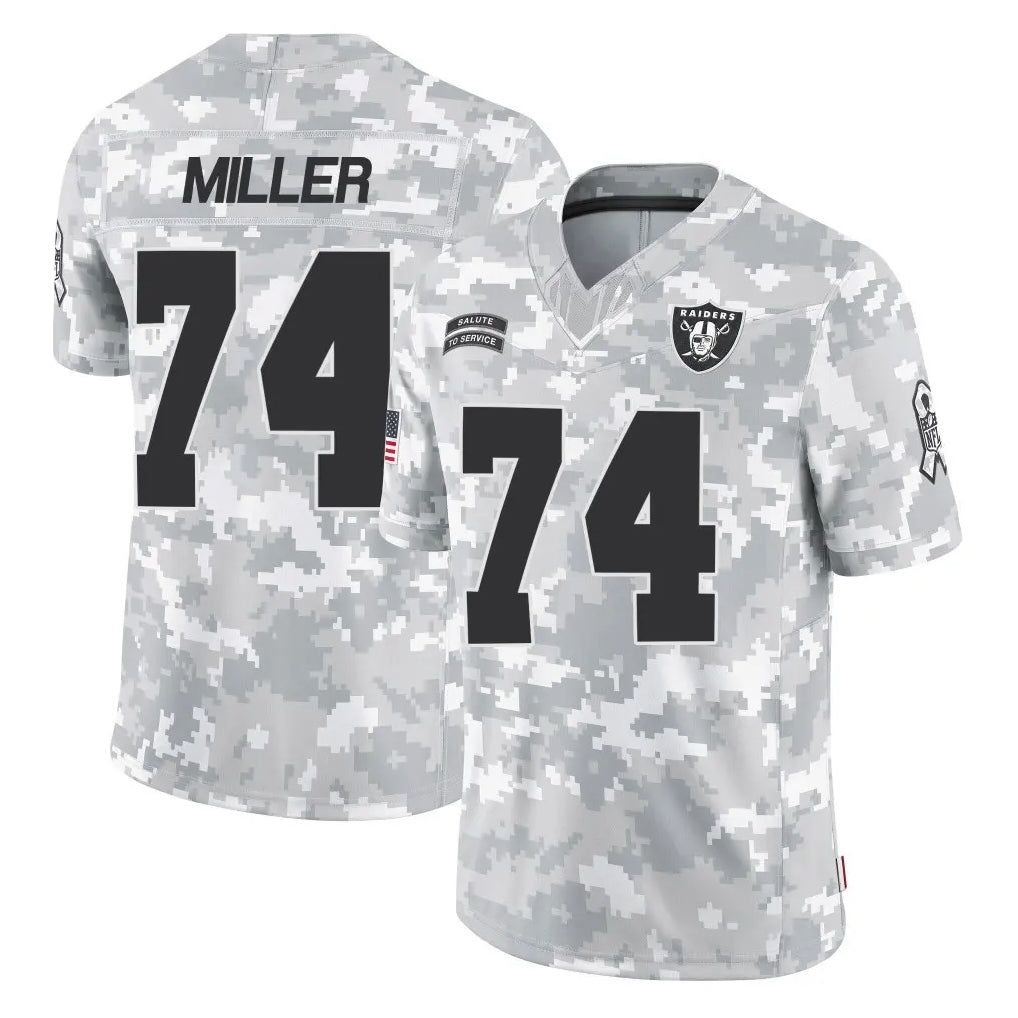 Yuxns LV.Raiders #74 Kolton Miller Player Arctic Camo Salute To Service Limited Game Stitched Jerseys