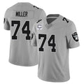 Yuxns LV.Raiders #74 Kolton Miller Player Gray Vapor Limited Home Game Stitched Jerseys