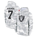 Yuxns LV.Raiders #7 Quay Walker Player Arctic Camo Salute to Service Hoodies Limited Game Stitched Jerseys