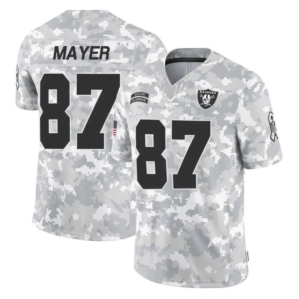 Yuxns LV.Raiders #87 Michael Mayer Player Arctic Camo Salute To Service Limited Game Stitched Jerseys