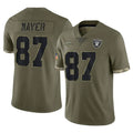 Yuxns LV.Raiders #87 Michael Mayer Player Olive Salute To Service Limited Stitched Jerseys