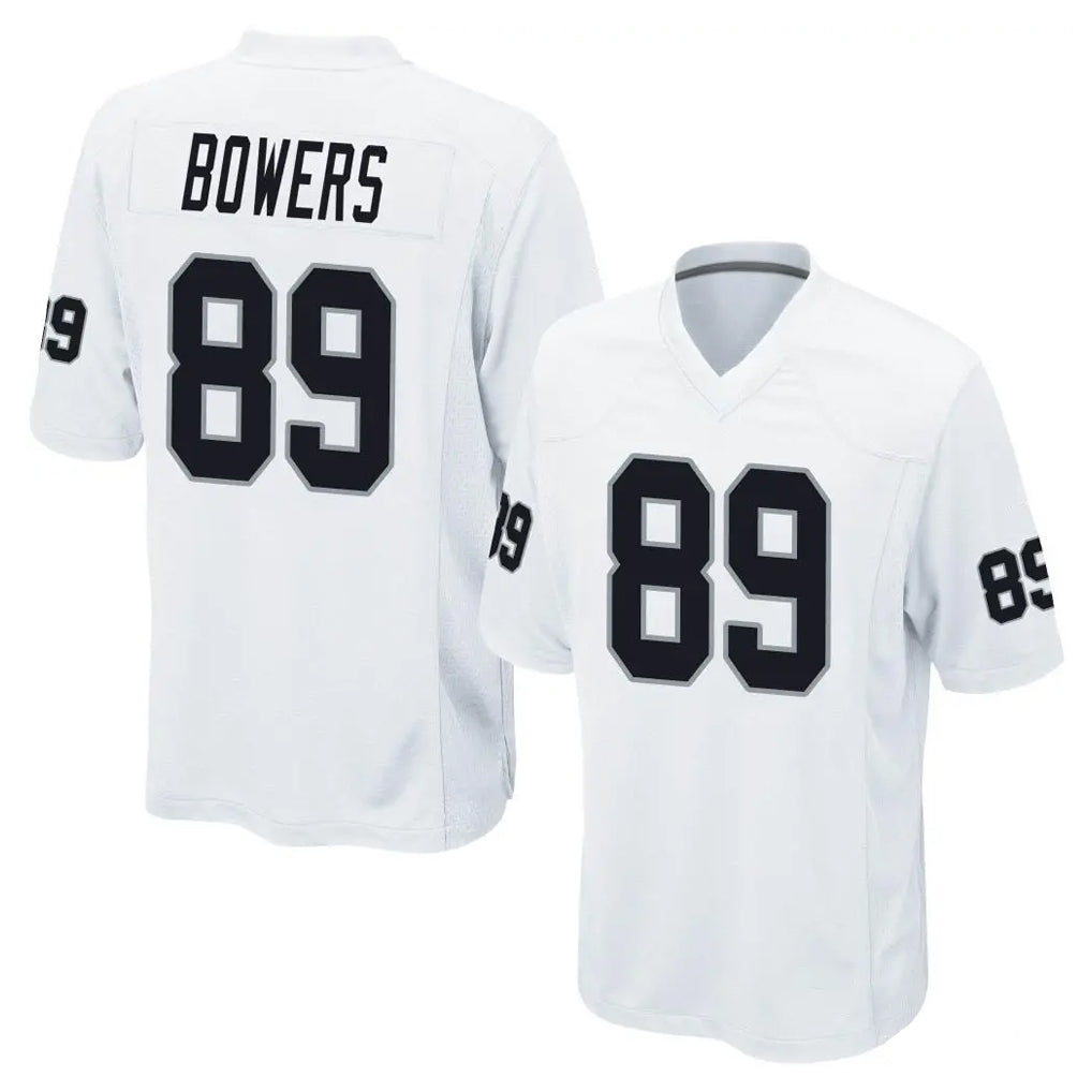Yuxns LV.Raiders #89 Brock Bowers Player White Home Game Stitched Jerseys