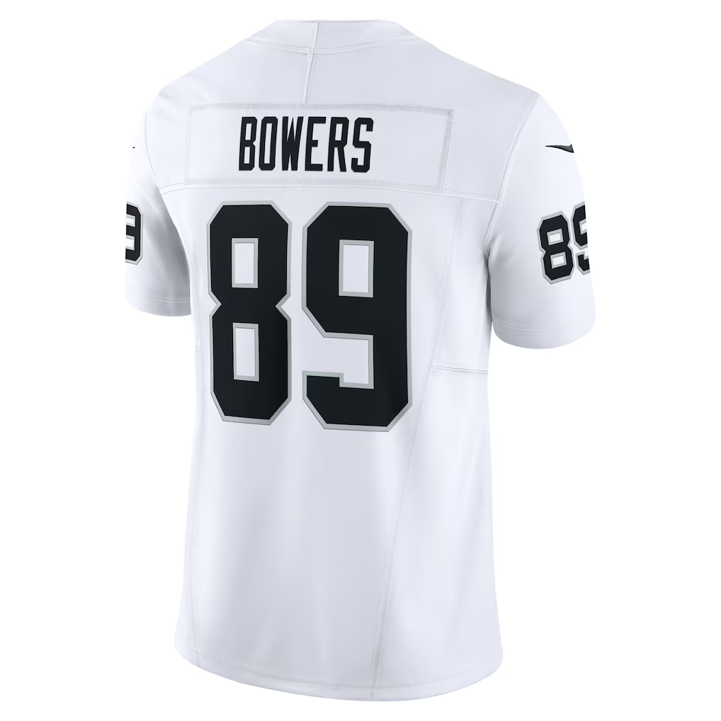 Yuxns LV.Raiders #89 Brock Bowers White Vapor F.U.S.E. Limited Stitched Jerseys