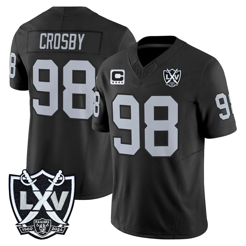 Yuxns LV.Raiders #98 Maxx Crosby Player Black 2026 Vapor Limited Home Game Stitched Jerseys