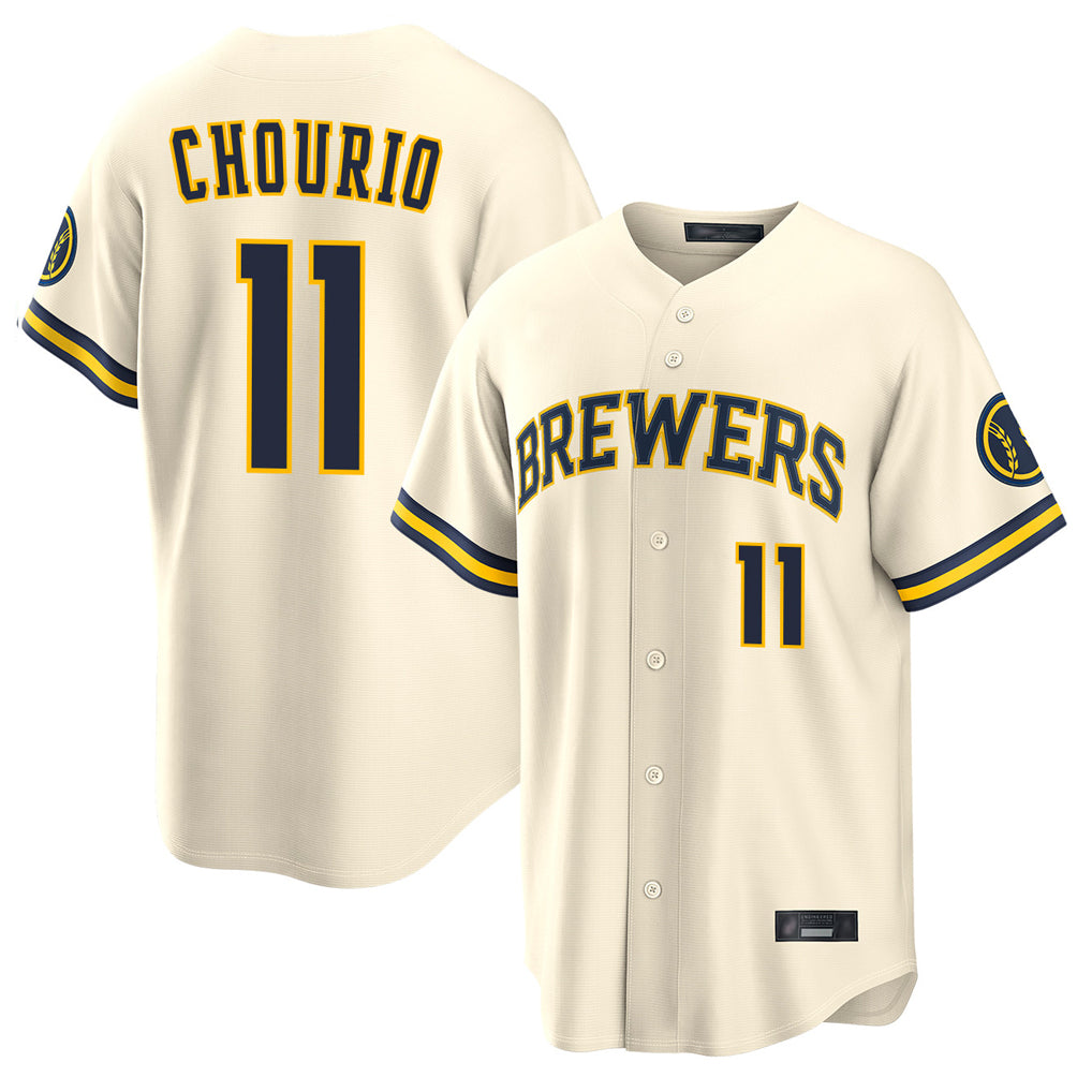 Yuxns M.Brewers #11 Jackson Chourio Player Cream Home Limited Stitched Jerseys