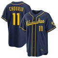 Yuxns M.Brewers #11 Jackson Chourio Player Navy Home Stadium Game Stitched Jerseys
