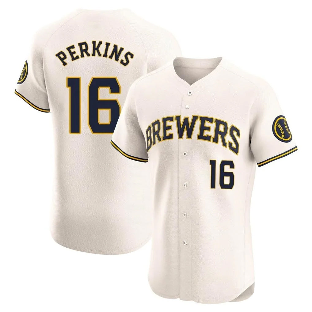 Yuxns M.Brewers #16 Blake Perkins Player Cream Home Limited Elite Stitched Jerseys