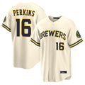 Yuxns M.Brewers #16 Blake Perkins Player Cream Home Limited Stitched Jerseys
