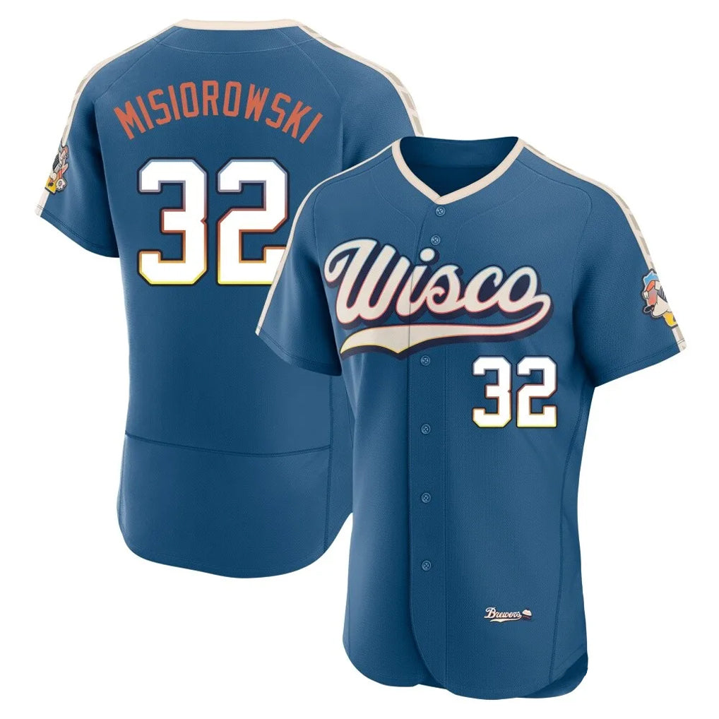 Yuxns M.Brewers #32 Jacob Misiorowski Player Blue 2026 City Connect Home Limited Elite Stitched Jerseys
