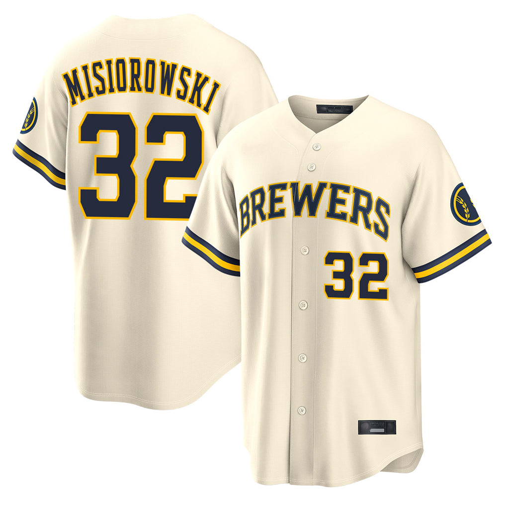 Yuxns M.Brewers #32 Jacob Misiorowski Player Cream Home Limited Stitched Jerseys
