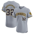 Yuxns M.Brewers #32 Jacob Misiorowski Player Gray Home Limited Elite Stitched Jerseys