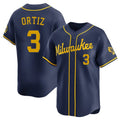 Yuxns M.Brewers #3 Joey Ortiz Player Navy Home Limited Stitched Jerseys
