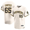 Yuxns M.Brewers #65 Nestor Cortes Player Cream Home Limited Game Stitched Jerseys