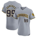 Yuxns M.Brewers #99 Gary Sanchez Player Gray Home Limited Elite Stitched Jerseys