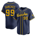 Yuxns M.Brewers #99 Gary Sanchez Player Navy Home Limited Stitched Jerseys