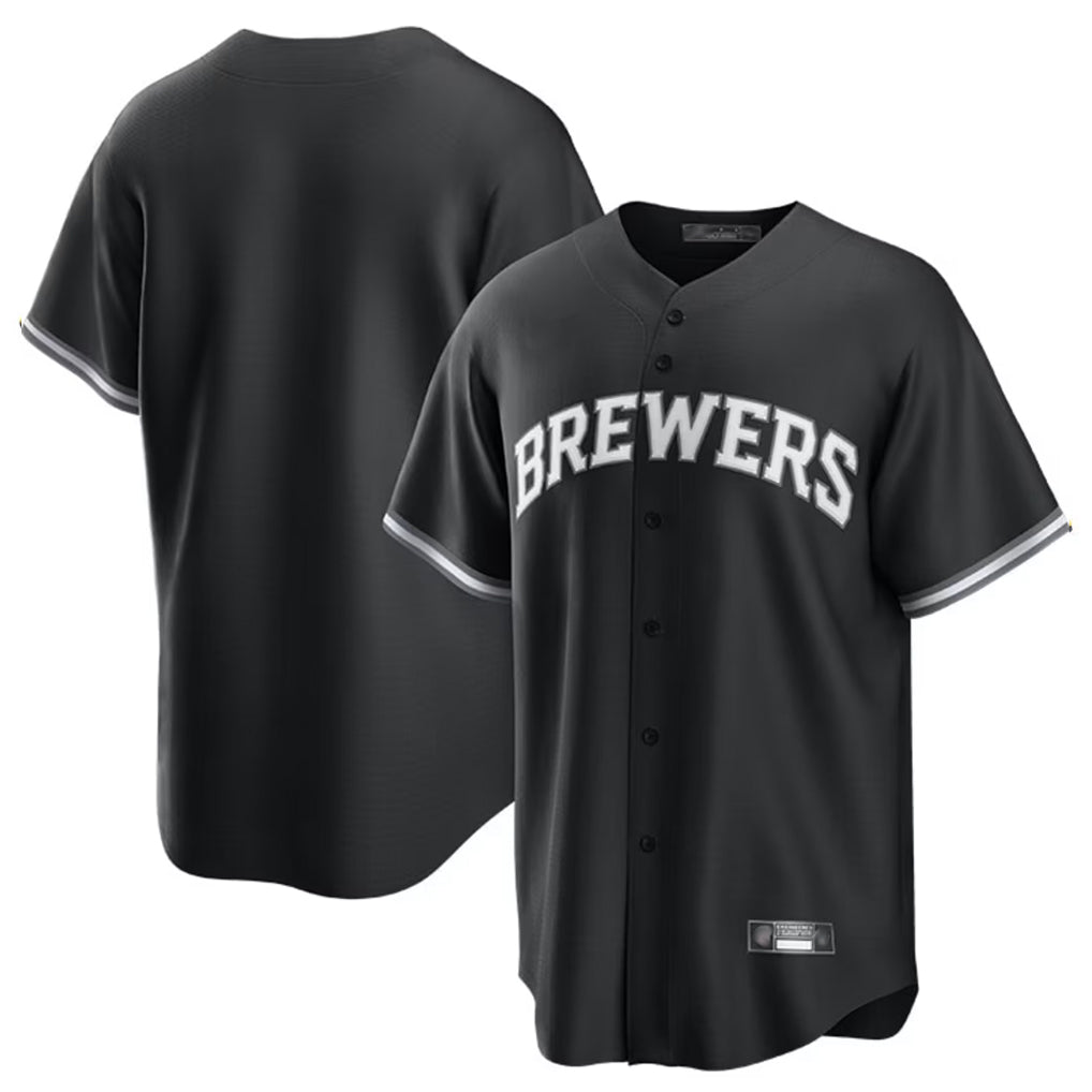 Yuxns M.Brewers ## Brewers Blank Player Black Game Home Stitched Jerseys