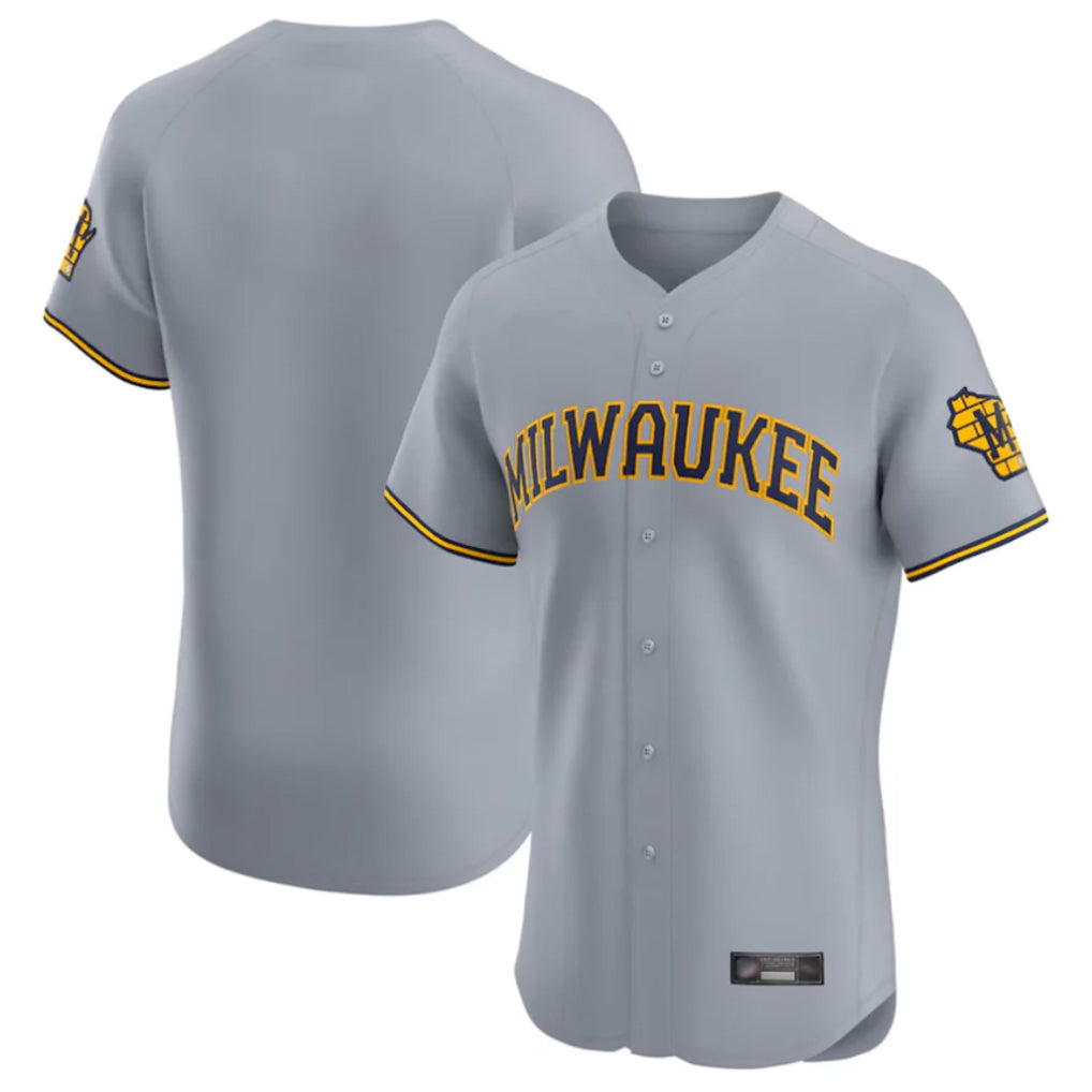 Yuxns M.Brewers ## Brewers Blank Player Gray Home Limited Elite Stitched Jerseys