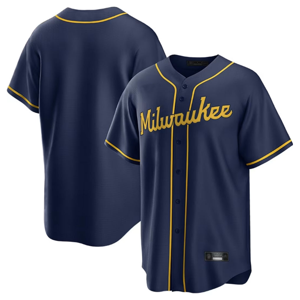 Yuxns M.Brewers ## Brewers Blank Player Navy Home Game Stitched Jerseys