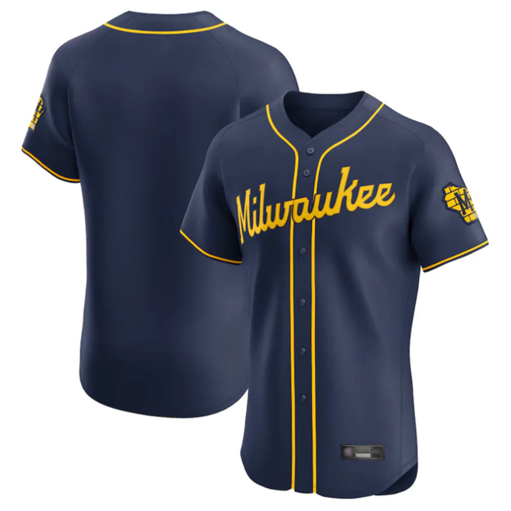 Yuxns M.Brewers ## Brewers Blank Player Navy Home Limited Elite Stitched Jerseys