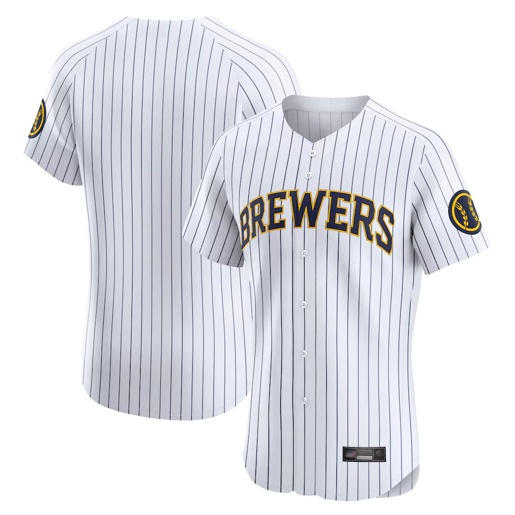 Yuxns M.Brewers ## Brewers Blank Player White Stripes Home Limited Elite Stitched Jerseys