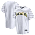 Yuxns M.Brewers ## Brewers Blank Player White Stripes Home Limited Stitched Jerseys