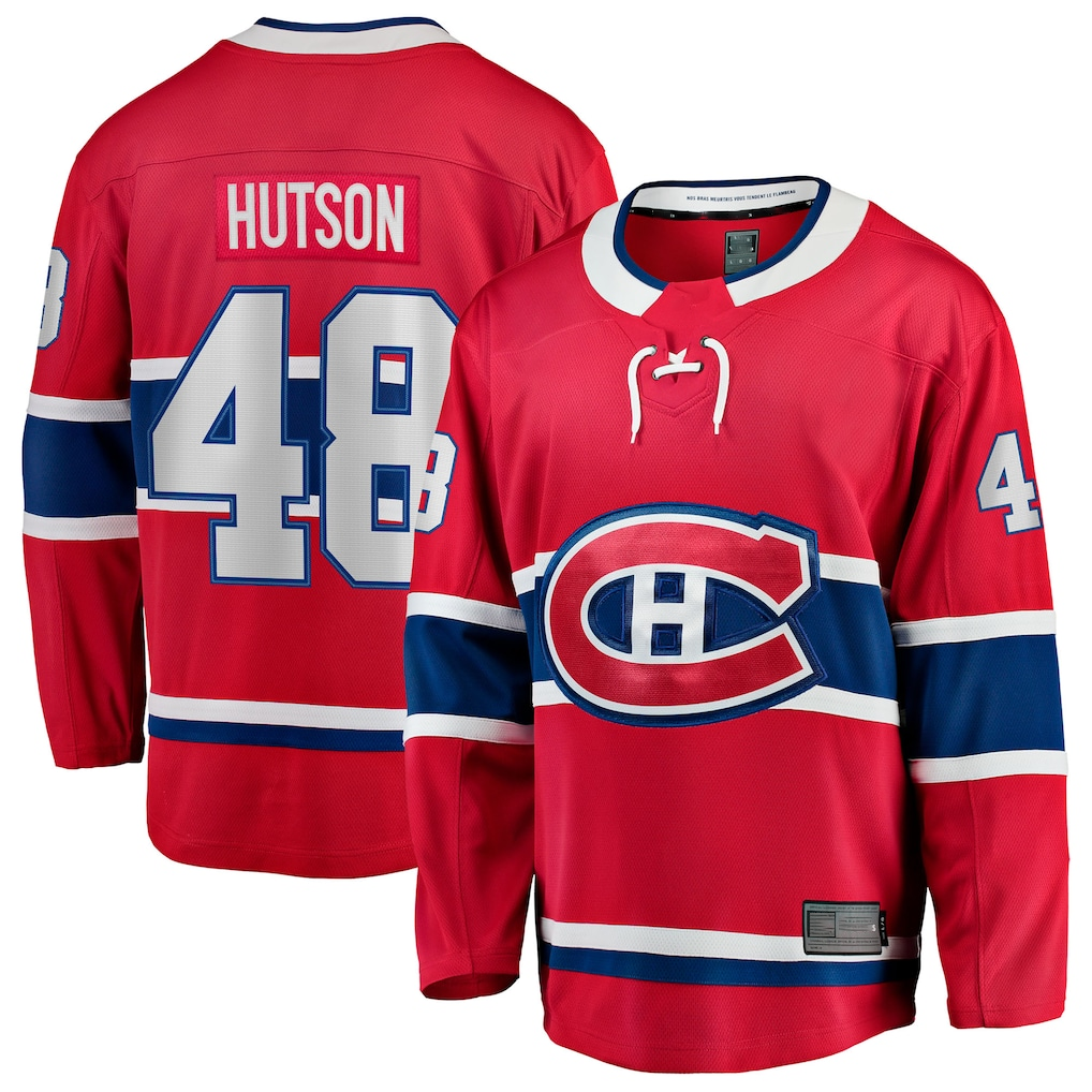 Yuxns M.Canadiens #48 Lane Hutson Red Home Breakaway Jerseys