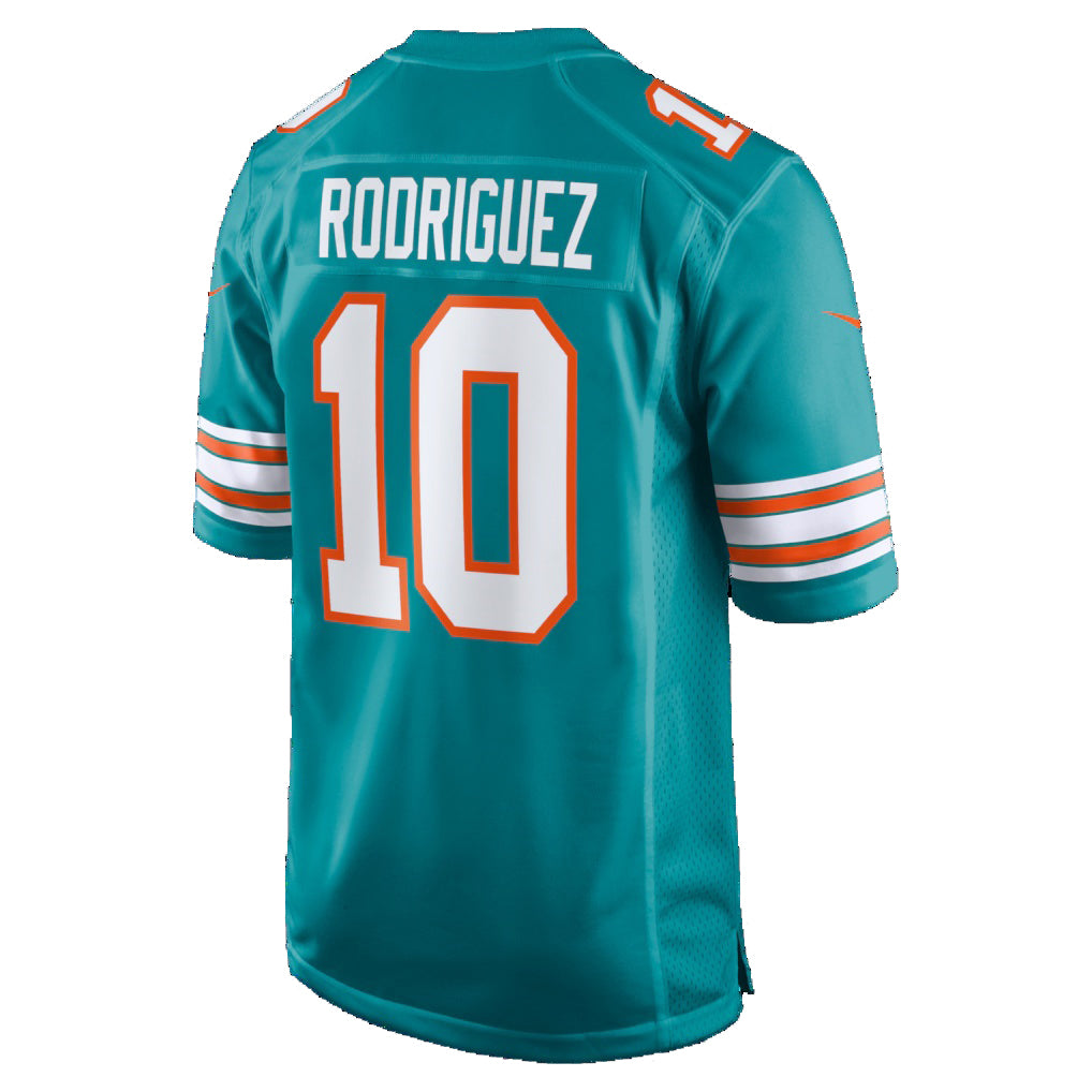 Yuxns M.Dolphins #10 Jacob Rodriguez Aqua Alternate Game Stitched Jerseys