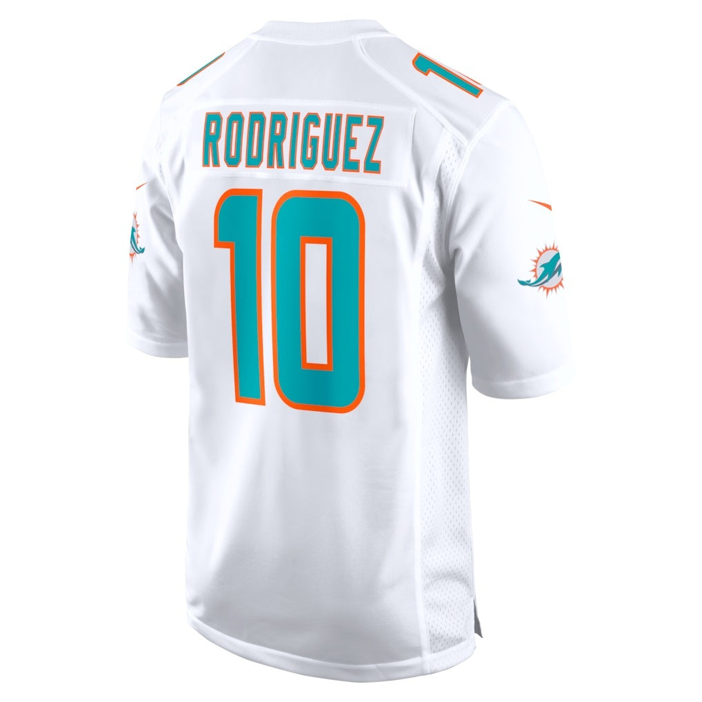 Yuxns M.Dolphins #10 Jacob Rodriguez White Game Stitched Jerseys