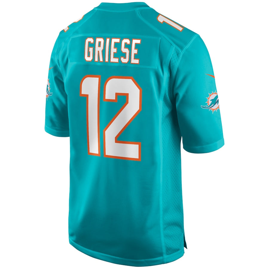 Yuxns M.Dolphins #12 Bob Griese Player Aqua Game Stitched Jerseys