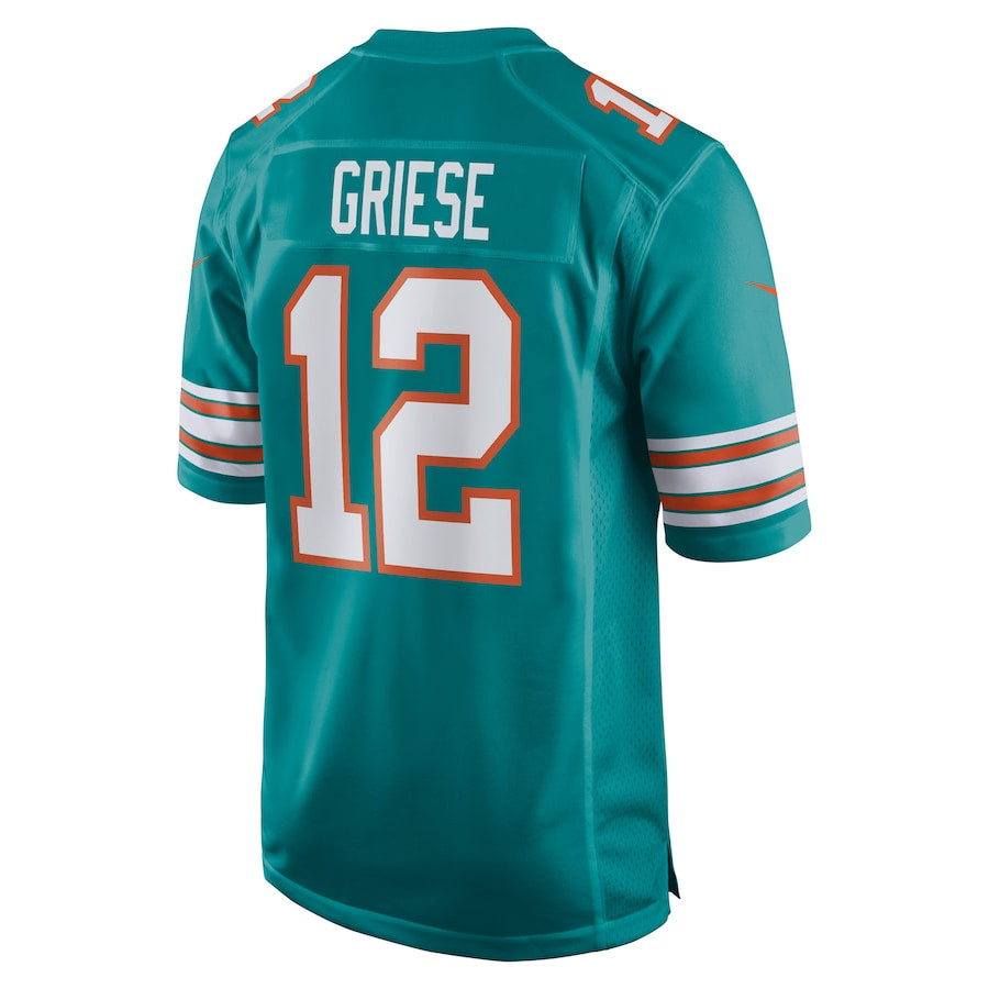 Yuxns M.Dolphins #12 Bob Griese Player Aqua Home Game Stitched Jerseys
