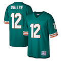 Yuxns M.Dolphins #12 Bob Griese Player Mitchell & Ness Aqua Legacy Replica Stitched Jerseys