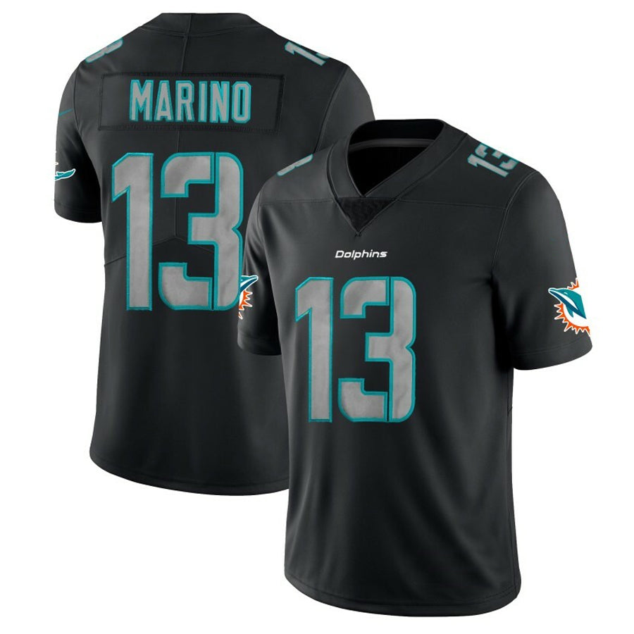 Yuxns M.Dolphins #13 Dan Marino Player Black Fashion Limited Game Stitched Jerseys