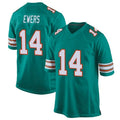 Yuxns M.Dolphins #14 Quinn Ewers Player Aqua Game Stitched Jerseys