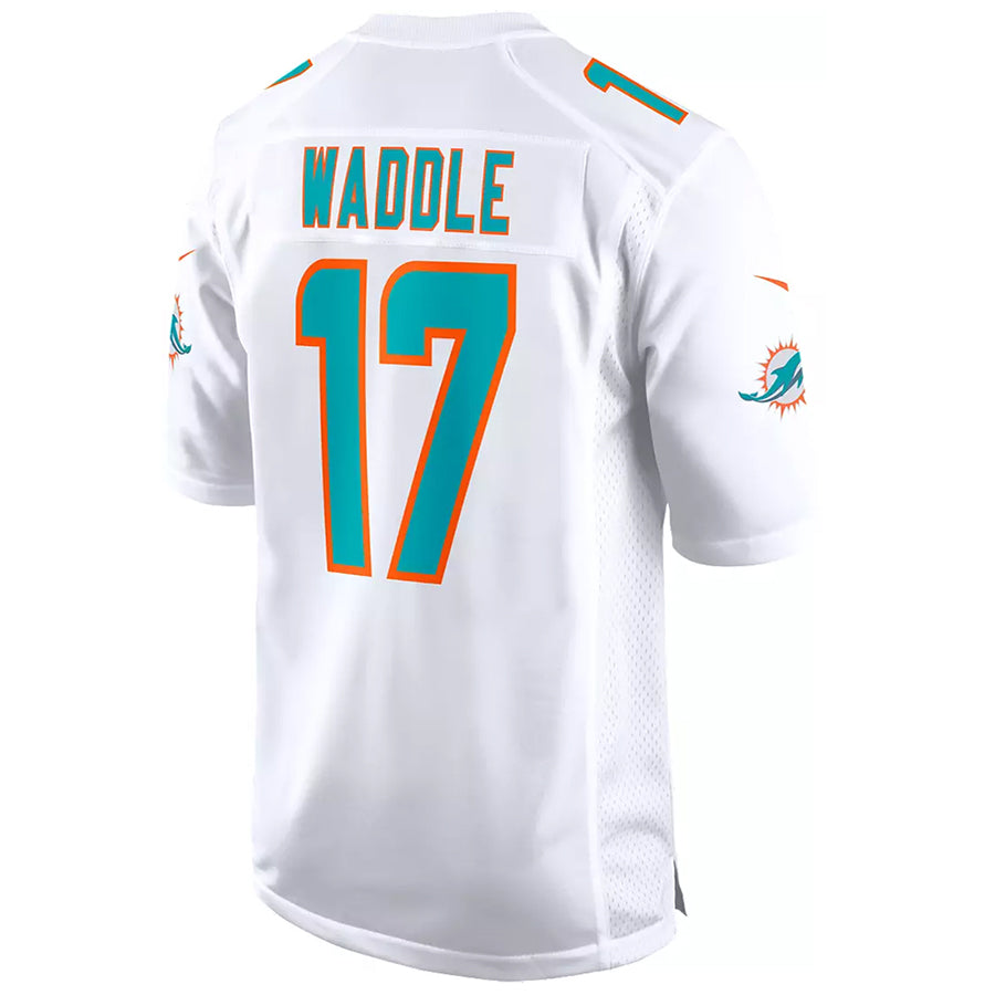 Yuxns M.Dolphins #17 Jaylen Waddle Player White Home Game Stitched Jerseys