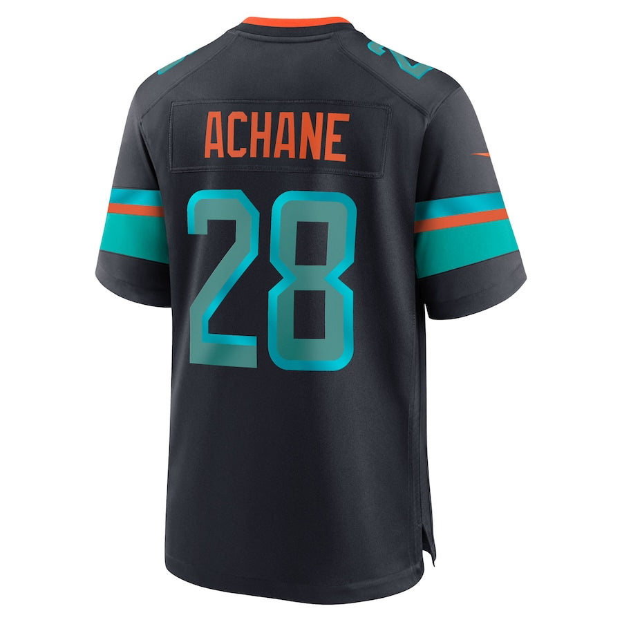 Yuxns M.Dolphins #28 De¡¯Von Achane Player Blue Rivalries Collection Game Stitched Jerseys