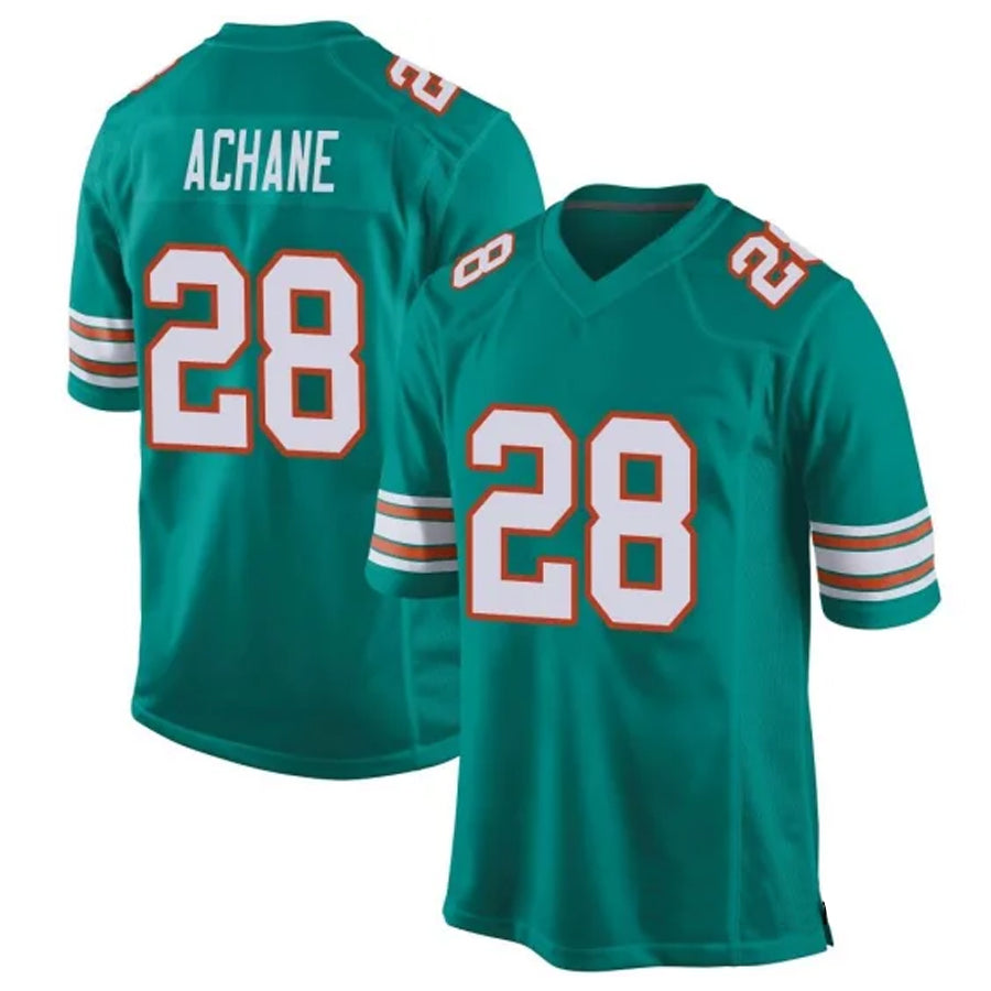 Yuxns M.Dolphins #28 De¡¯Von Achane Player Green Alternate Game Stitched Jerseys