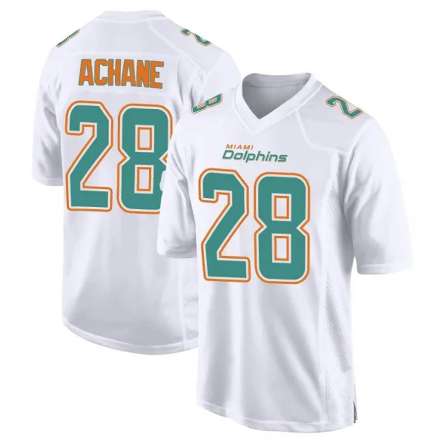 Yuxns M.Dolphins #28 De¡¯Von Achane Player White Foshion Elite Stitched Jerseys