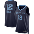 Yuxns M.Grizzlies #12 Ja Morant Navy Swingman Stitched Jerseys- Icon Edition